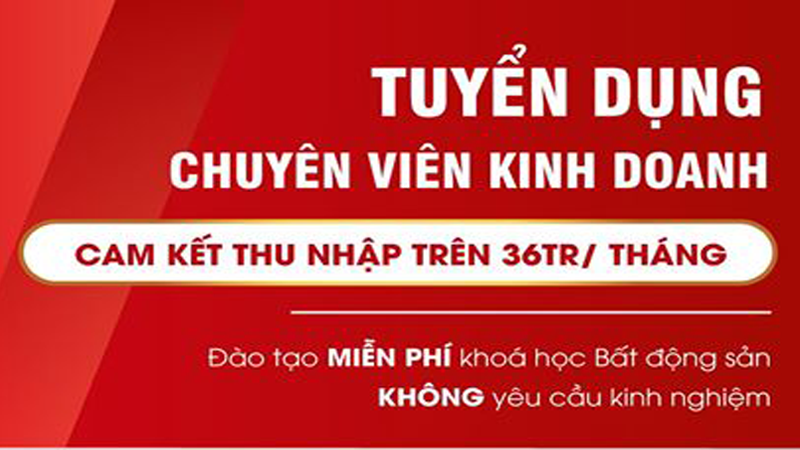 TUYỂN DỤNG NHÂN VIÊN KINH DOANH BẤT ĐỘNG SẢN